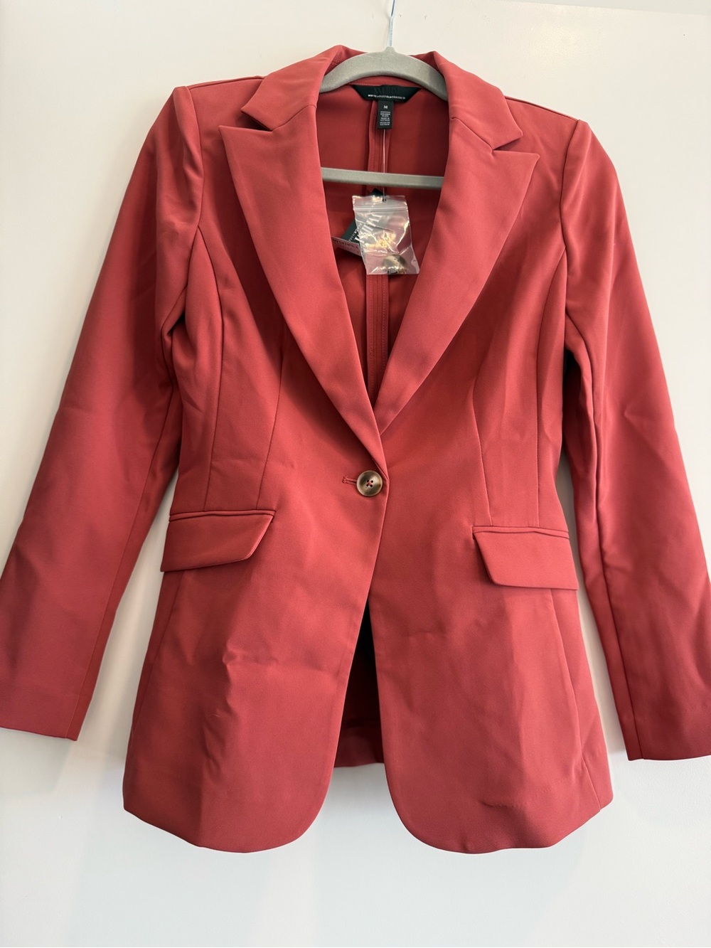 White House Black Market Women’s Dark Coral Single-Button Cinch back Blazer NWT